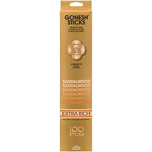Gonesh Extra Rich Collection Sandalwood – 100 Stick Pack-Incense Count