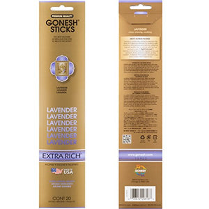 Gonesh Collection Lavender – 4 Pack-Extra Rich Incense, 80 Count