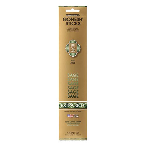 Sage- 20 STICK PACK - Extra Rich Incense by GONESH