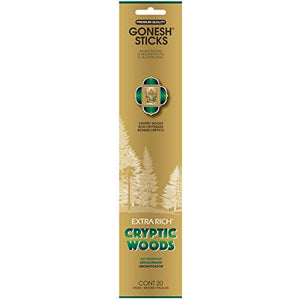 Gonesh Cryptic Woods-20 Extra Rich Incense, 20 Stick