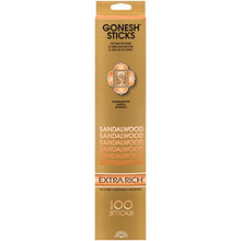 Cargar imagen en el visor de la galería, Gonesh Extra Rich Collection Sandalwood – 100 Stick Pack-Incense Count