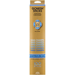 Gonesh Extra Rich Collection Nag Champa – 100 Stick Pack-Incense Count